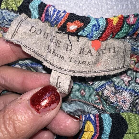 Double D Ranch Maxi Skirt Size L Colorful Multi-print Stretch Long Western Rodeo - Picture 12 of 14